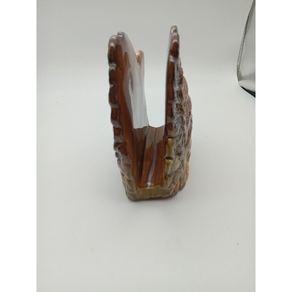 Vintage Turkey Salt & Pepper Shakers Glazed With Napkin Holder - Picture 8 of 12
